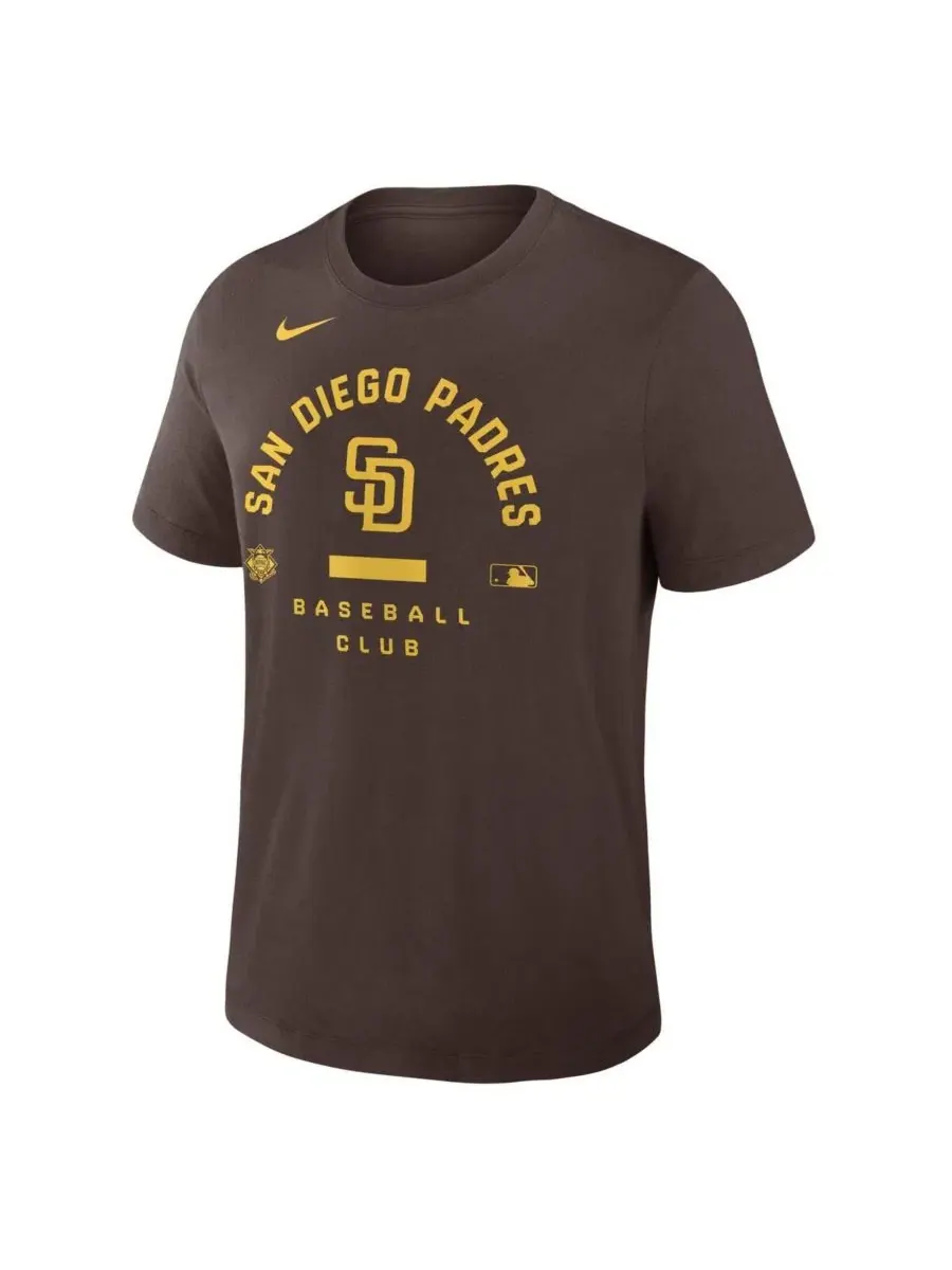 Мужская коричневая футболка San Diego Padres Authentic Collection Early Work Tri-Blend Dri-FIT Nike — изображение 2 из 3