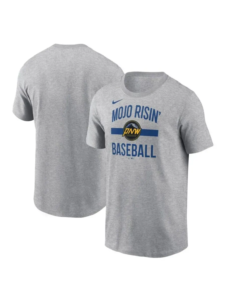 Nike Мужская футболка Seattle Mariners City Connect Arched Team Phrase серого цвета — изображение 1 из 2, серый