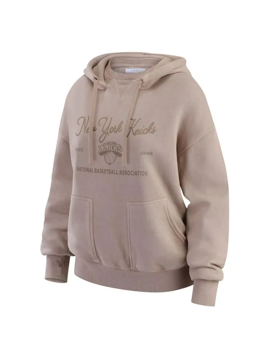 WEAR by Erin Andrews Женская бежевая толстовка New York Knicks Washed Pullover Crewdie — изображение 2 из 3, бежевый