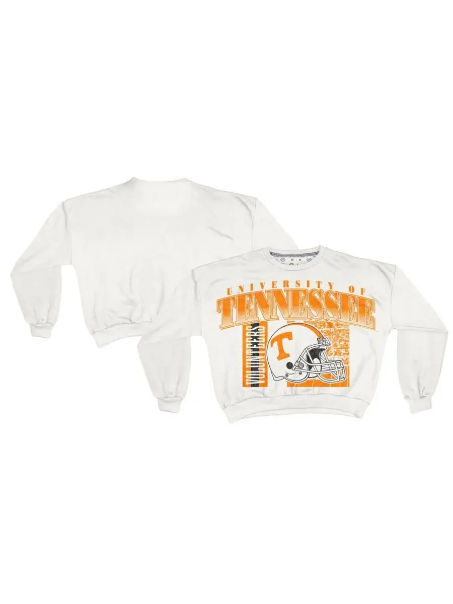 Pressbox Женская белая толстовка Tennessee Volunteers Oversized Janice Retro Waist-Length — изображение 1 из 3, белый