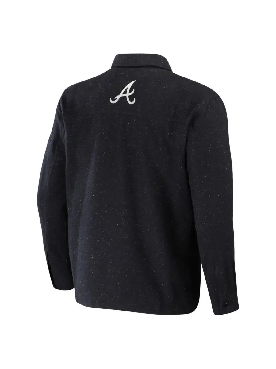 Fanatics Мужская куртка Darius Rucker Collection от Black Atlanta Braves Ringstop Full-Snap Shacket — изображение 2 из 3
