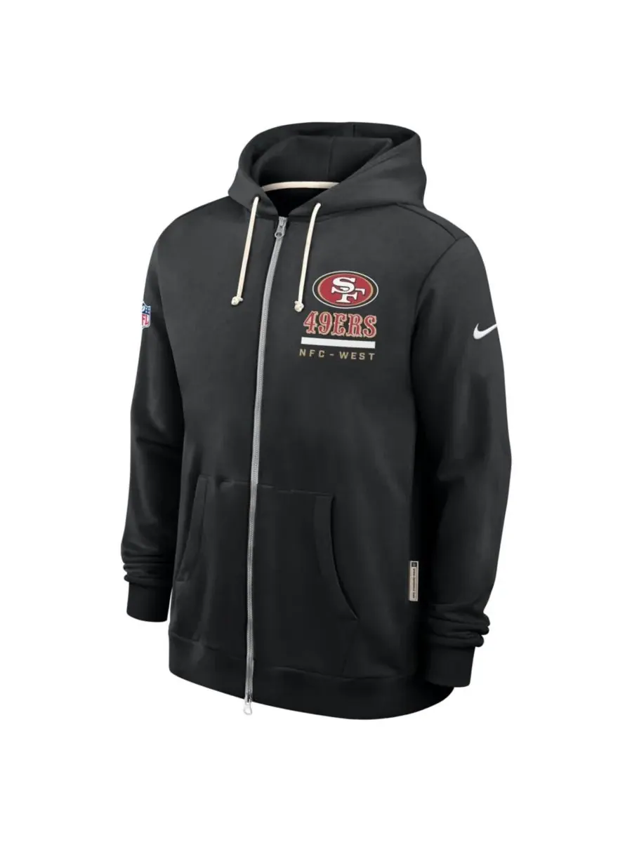 Nike Мужская черная толстовка на молнии с символикой команды San Francisco 49ers Sideline Utility — изображение 2 из 2