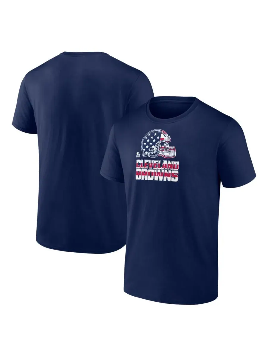 Logo Athletic Мужская темно-синяя футболка Cleveland Browns в стиле Americana — изображение 1 из 3, темно-синий