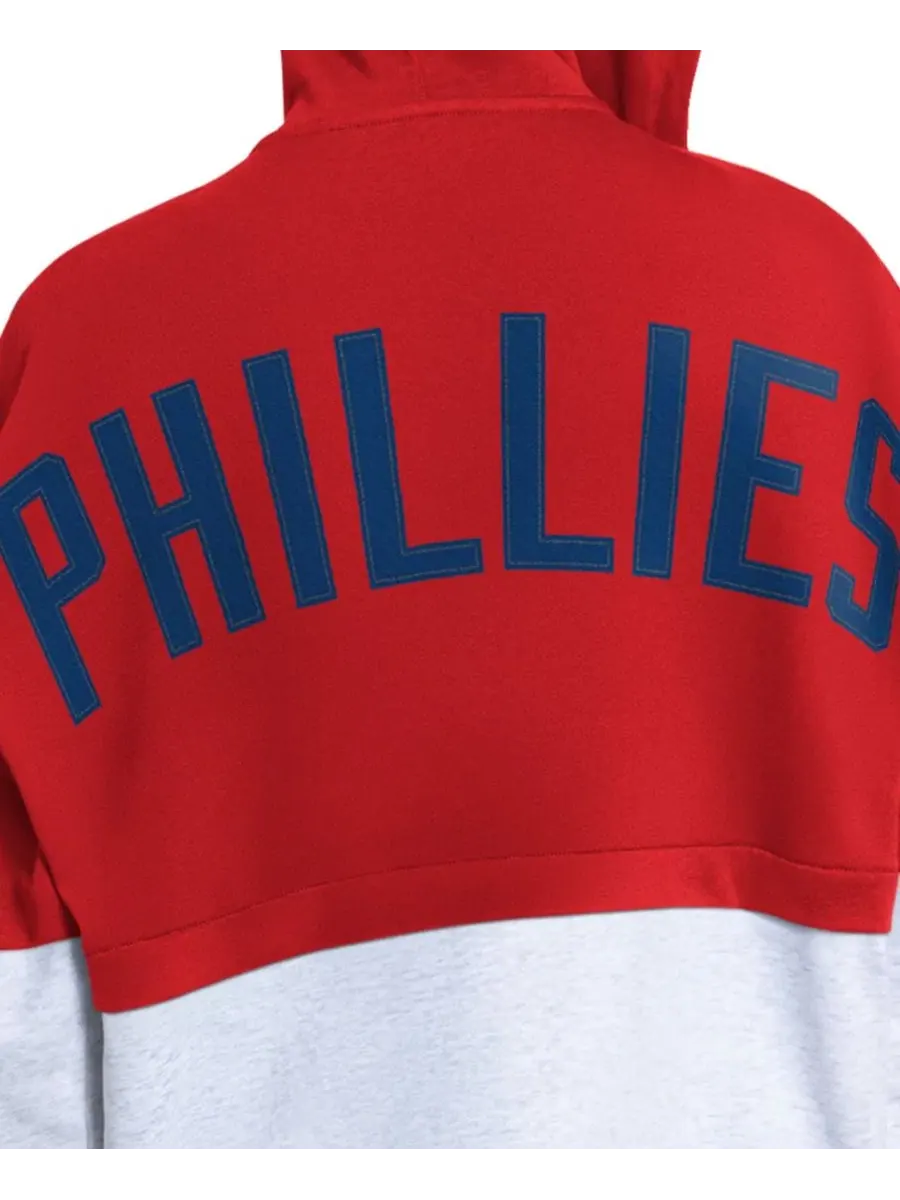 Худи на молнии с капюшоном Philadelphia Phillies Wishbone Starter — изображение 4 из 4, красный серый