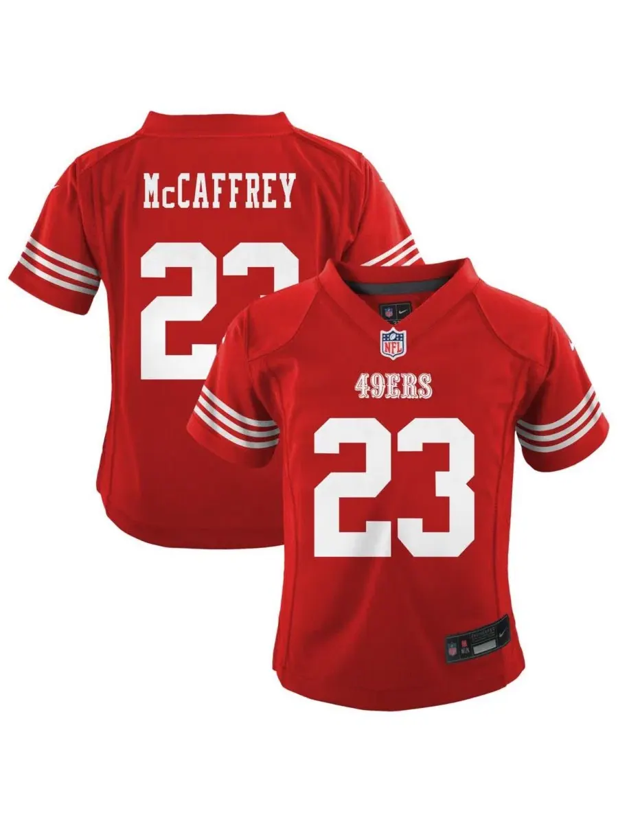 Детская футболка Nike Christian McCaffrey San Francisco 49ers Team Player Game Jersey — изображение 1 из 3, алый