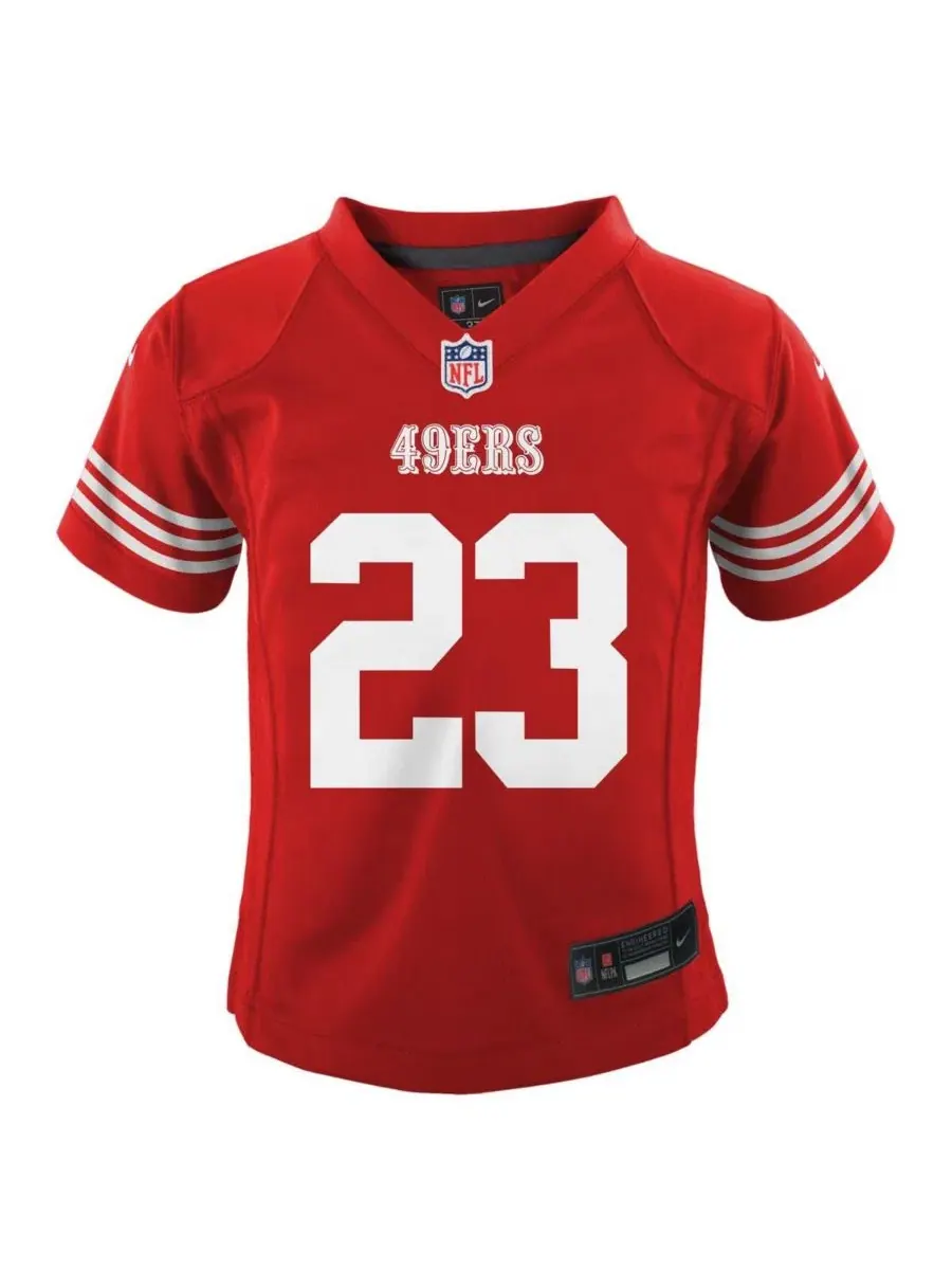 Детская футболка Nike Christian McCaffrey San Francisco 49ers Team Player Game Jersey — изображение 3 из 3, алый