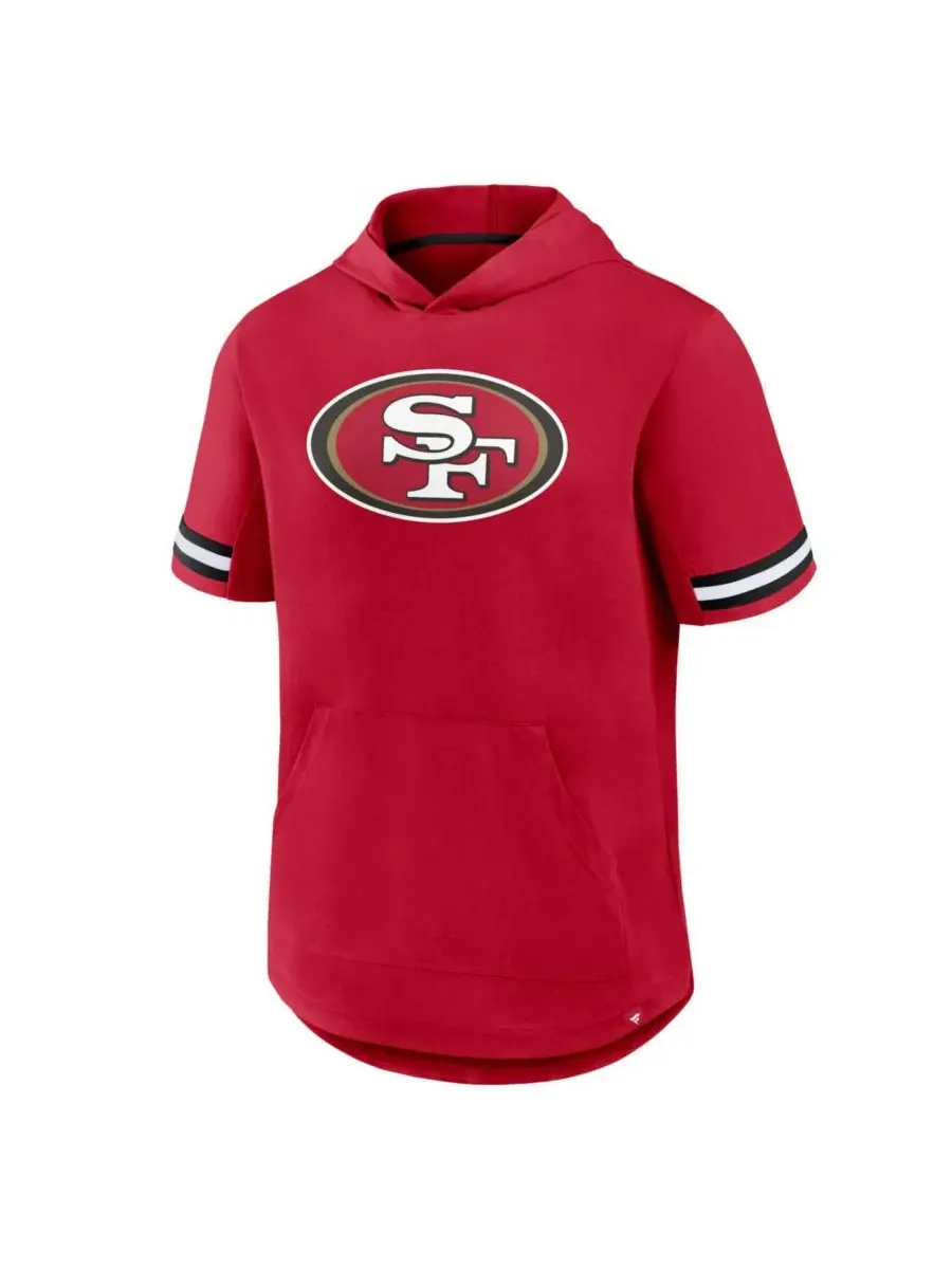 Футболка-худи с капюшоном и коротким рукавом San Francisco 49ers Optimal Play Fanatics — изображение 2 из 5, черный