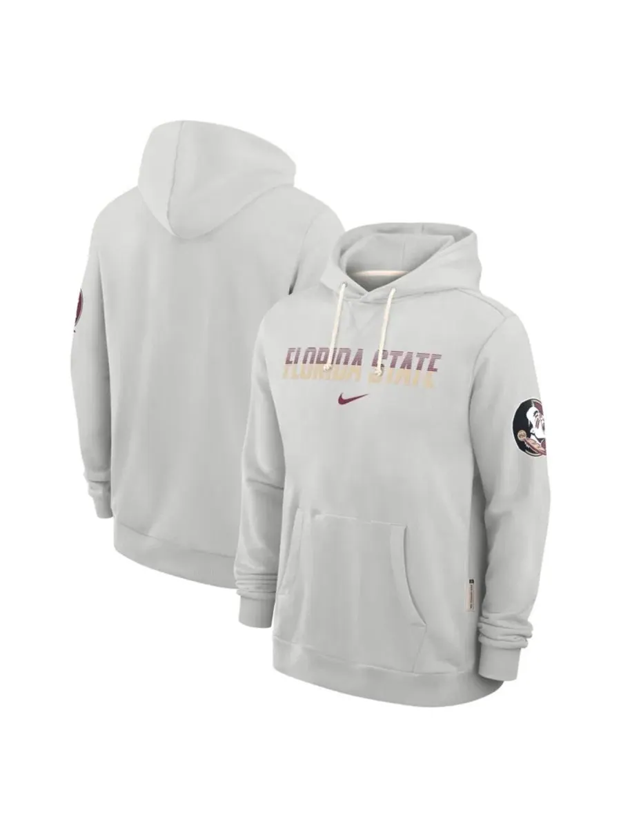 Худи Nike с капюшоном, модель 2026 Sideline Standard Issue Dri-FIT, Florida State Seminoles — изображение 1 из 2, серый