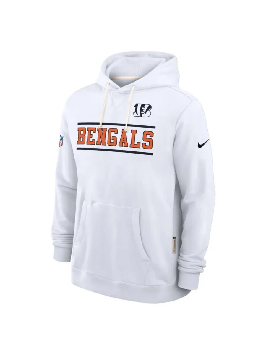 Худи с капюшоном, свободного кроя, с принтом, Cincinnati Bengals Nike — изображение 2 из 4, белый