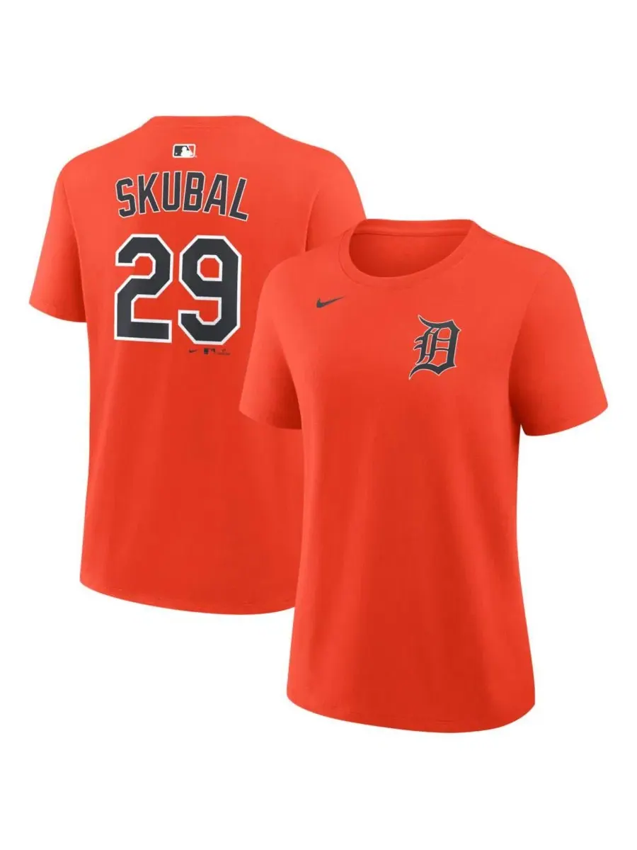 Футболка с длинным рукавом с принтом Tarik Skubal Name Number Nike — изображение 1 из 3, оранжевый