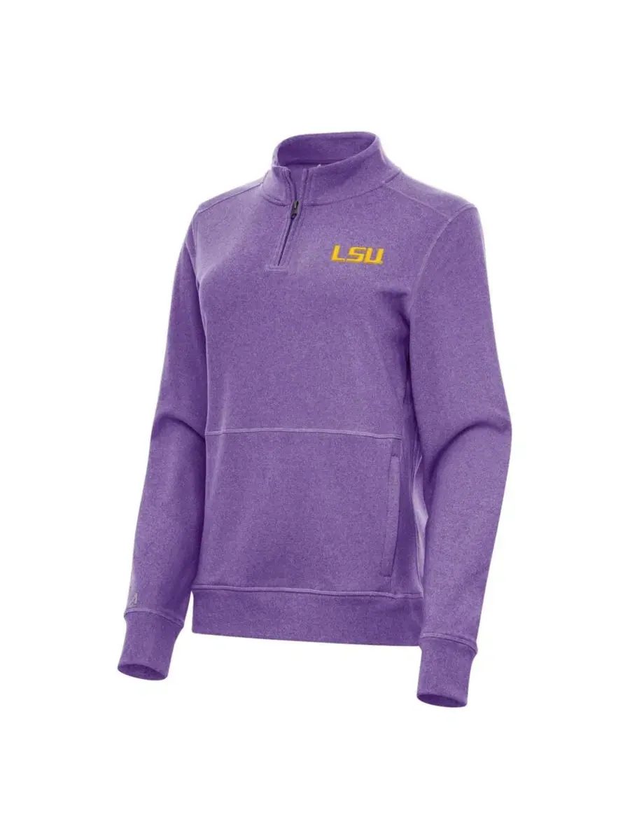 Толстовка-ползун с флиса Heather Purple, LSU Tigers Antigua, длинный рукав, с принтом — изображение 1 из 1, фиолетовый