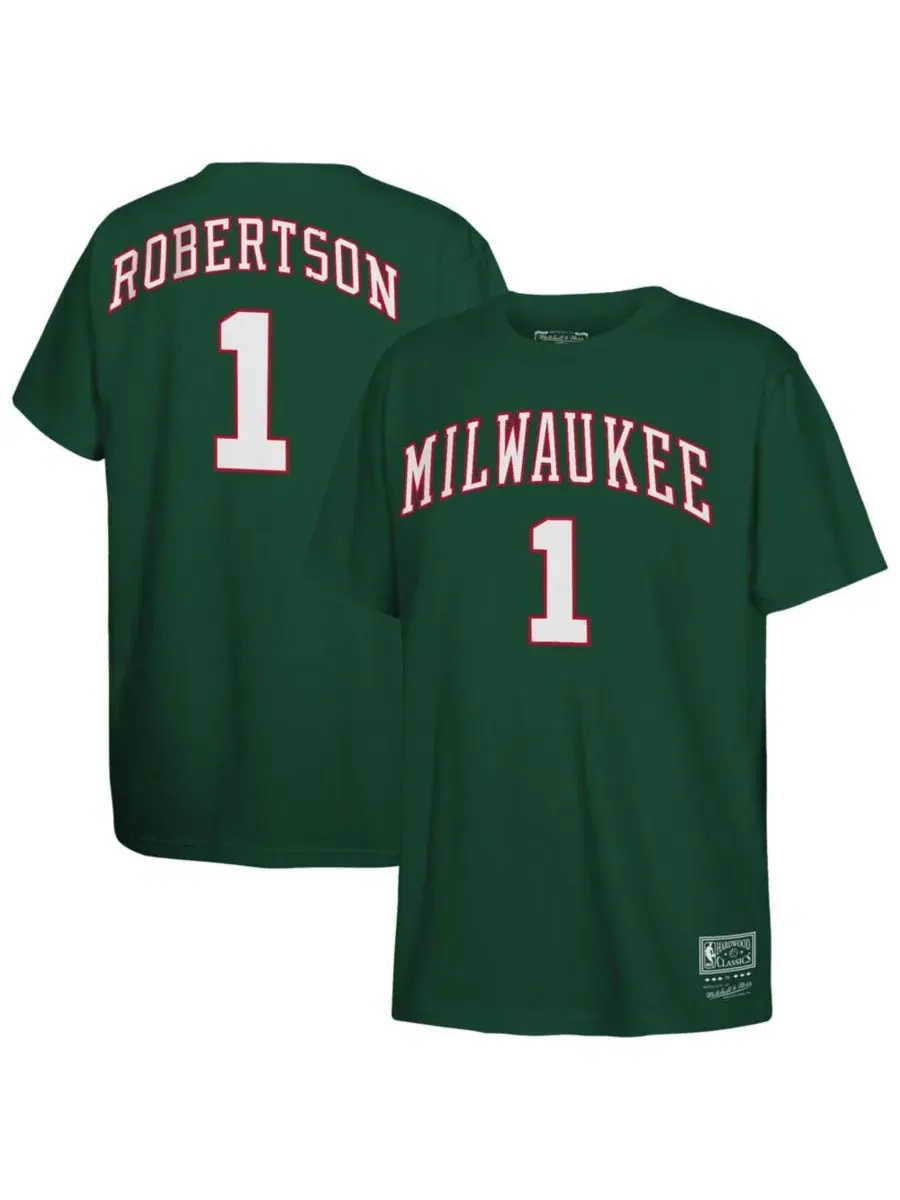 Футболка с длинным рукавом Oscar Robertson Mitchell & Ness — изображение 1 из 3, зеленый