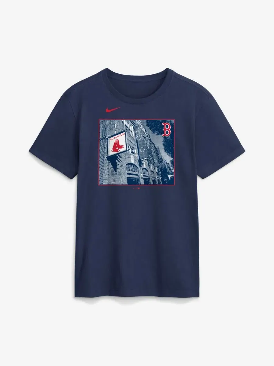 Футболка с коротким рукавом и принтом Boston Red Sox Local Nike — изображение 1 из 2, темно-синий