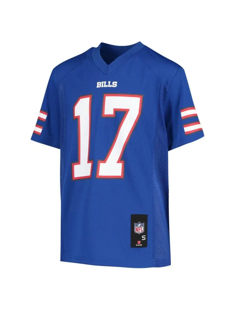 Детская футболка с длинным рукавом Josh Allen Royal Buffalo Bills Replica Player Outerstuff — изображение 2 из 3, королевский