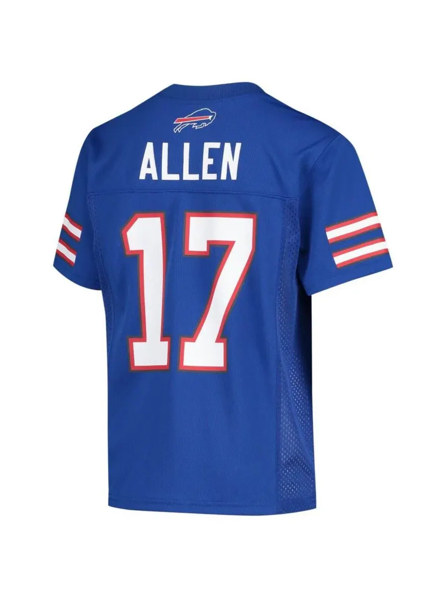 Детская футболка с длинным рукавом Josh Allen Royal Buffalo Bills Replica Player Outerstuff — изображение 3 из 3, королевский
