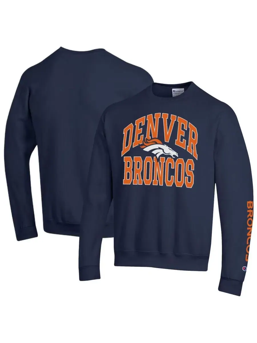 Свитшот из флиса с принтом Denver Broncos Powerblend Champion — изображение 1 из 3, темно-синий