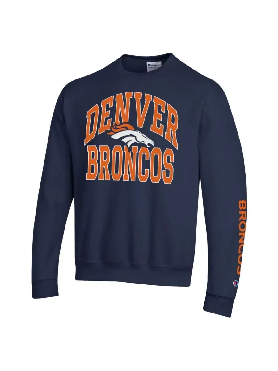 Свитшот из флиса с принтом Denver Broncos Powerblend Champion — изображение 3 из 3, темно-синий