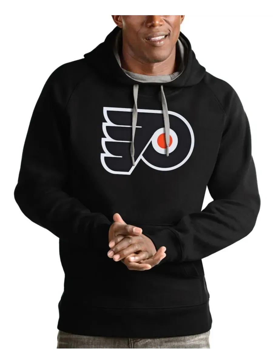Толстовка на пуговицах с капюшоном Philadelphia Flyers Logo Victory Antigua — изображение 1 из 1, черный