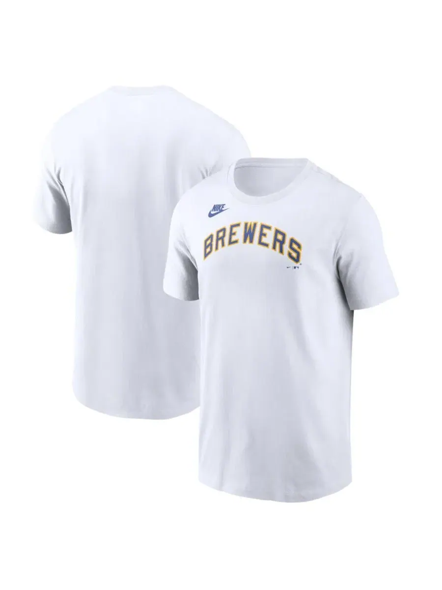 Футболка с винтажным принтом Cooperstown Collection Wordmark Nike — изображение 1 из 3, белый