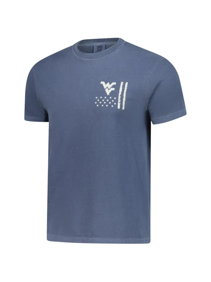 Футболка с длинным рукавом с принтом West Virginia Mountaineers OHT Camo Overlay Image One — изображение 3 из 3, темно-синий