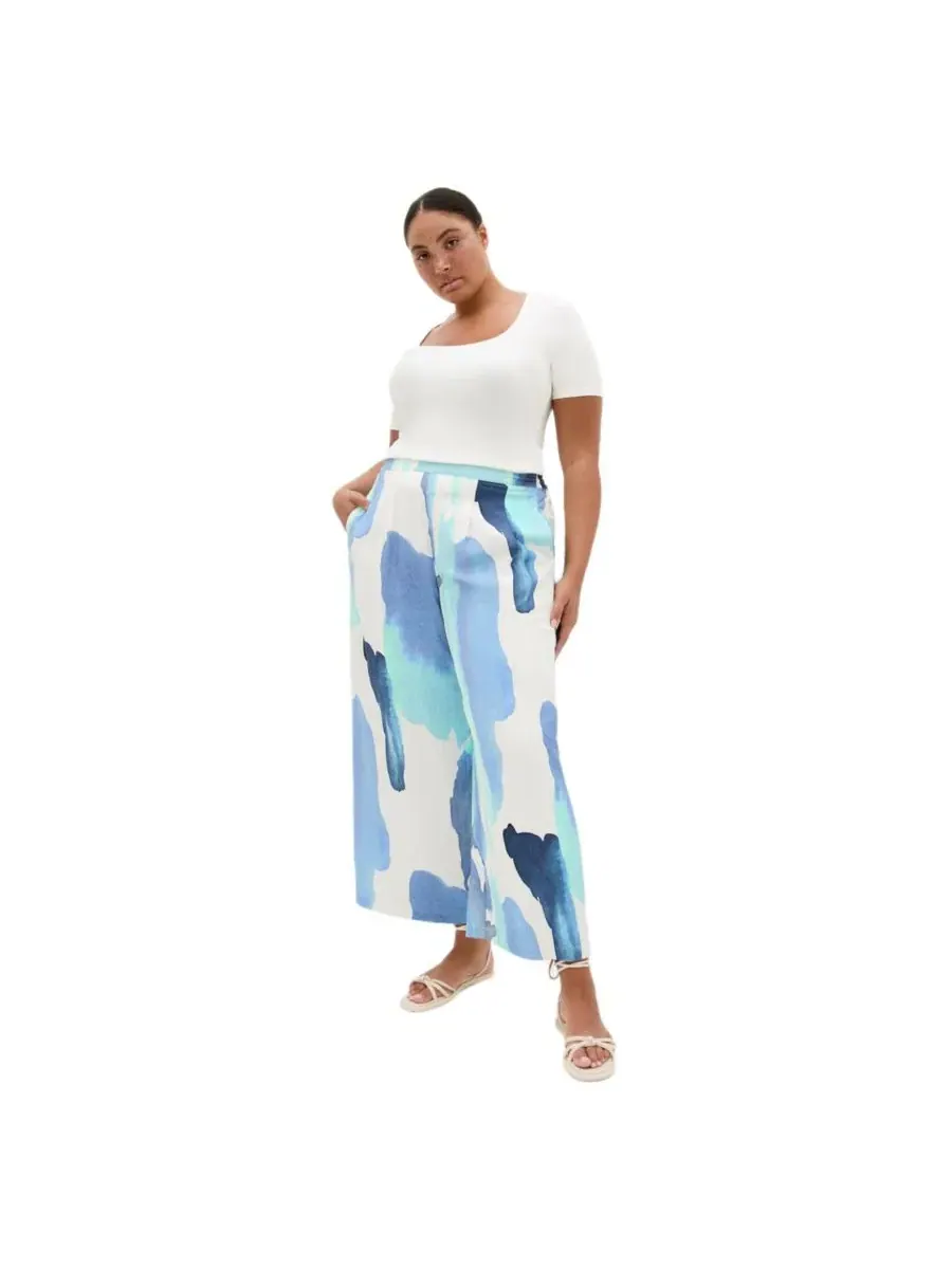 Брюки свободного кроя с принтом Surface Level Print CITY CHIC, Tranquil — изображение 3 из 4
