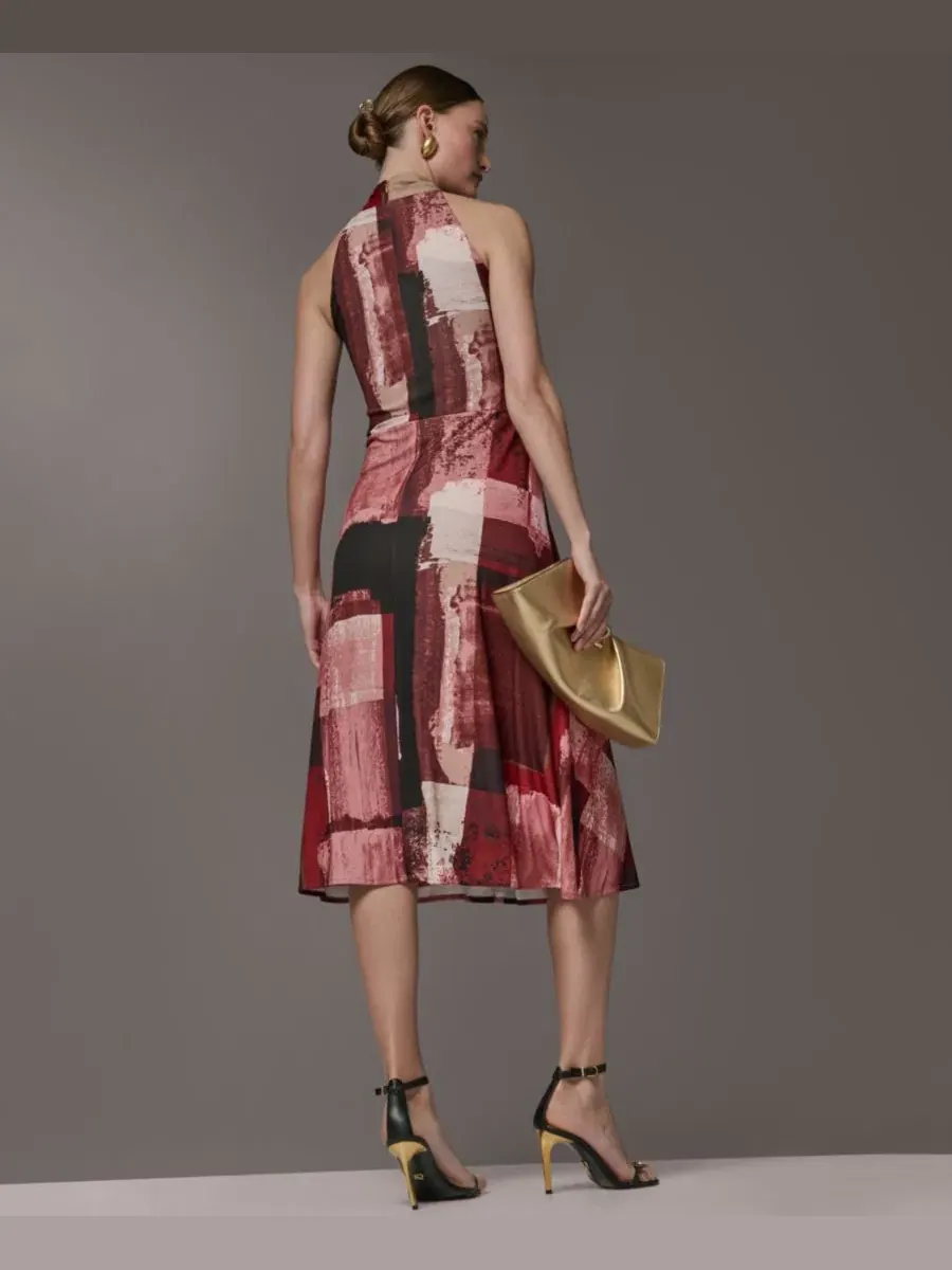 Платье с принтом, на шее-петле Donna Karan New York, Dk11309 Desert Clay — изображение 5 из 6