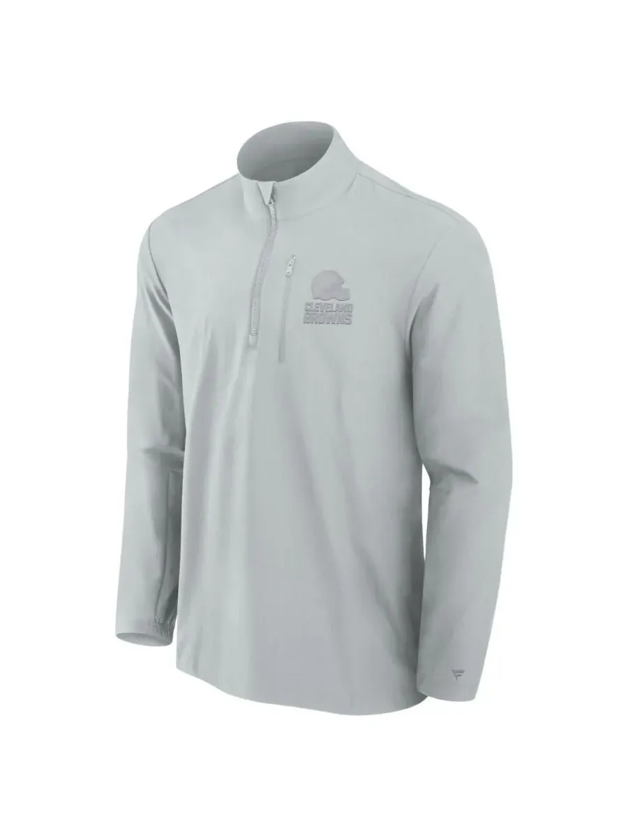 Fanatics Signature Мужская серая тканая куртка на молнии с изображением команды Cleveland Browns — изображение 3 из 3, серый