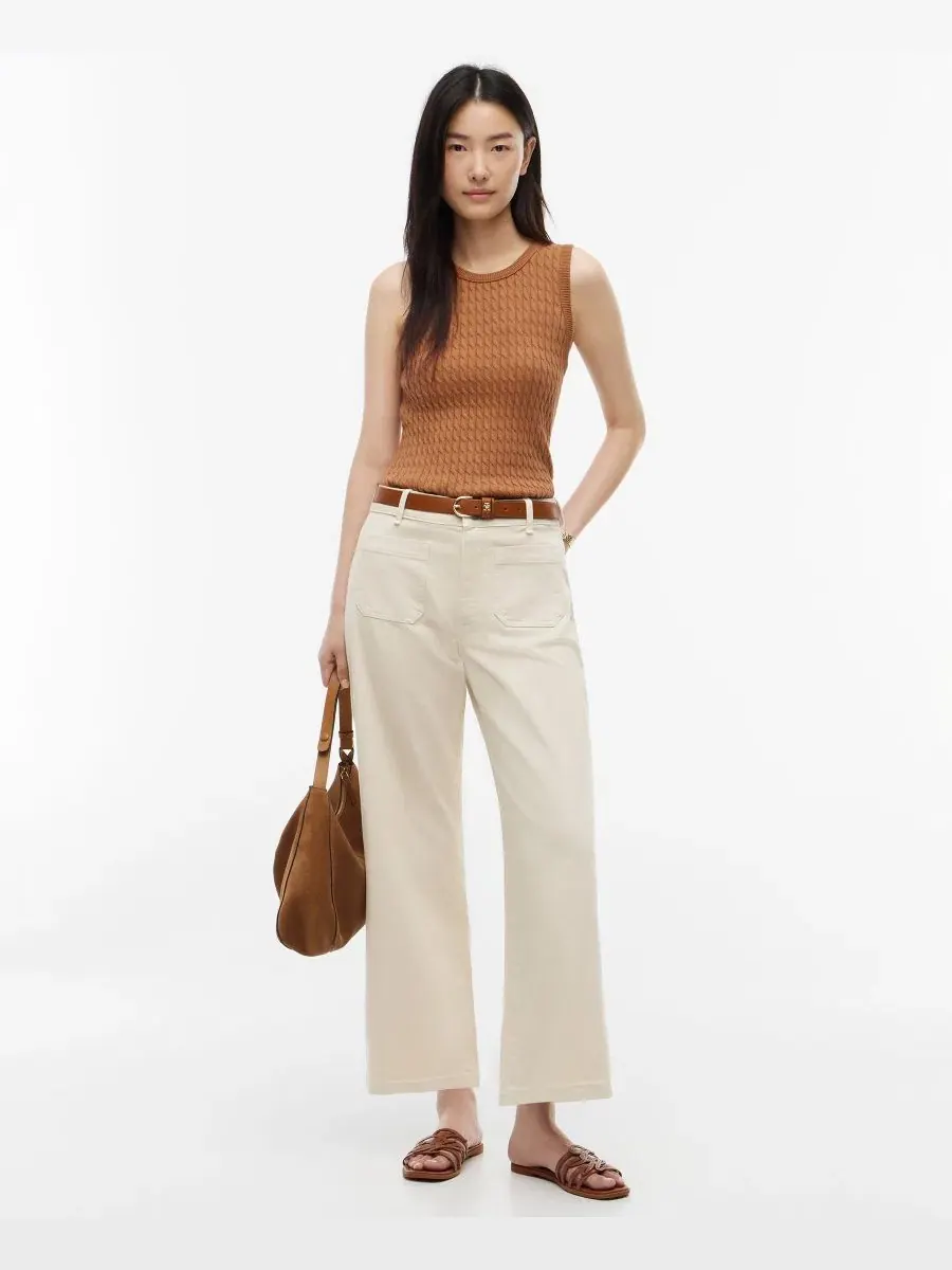 Джинсы с высокой посадкой и широкими штанинами Tommy Hilfiger, Gentle Jade — изображение 6 из 8