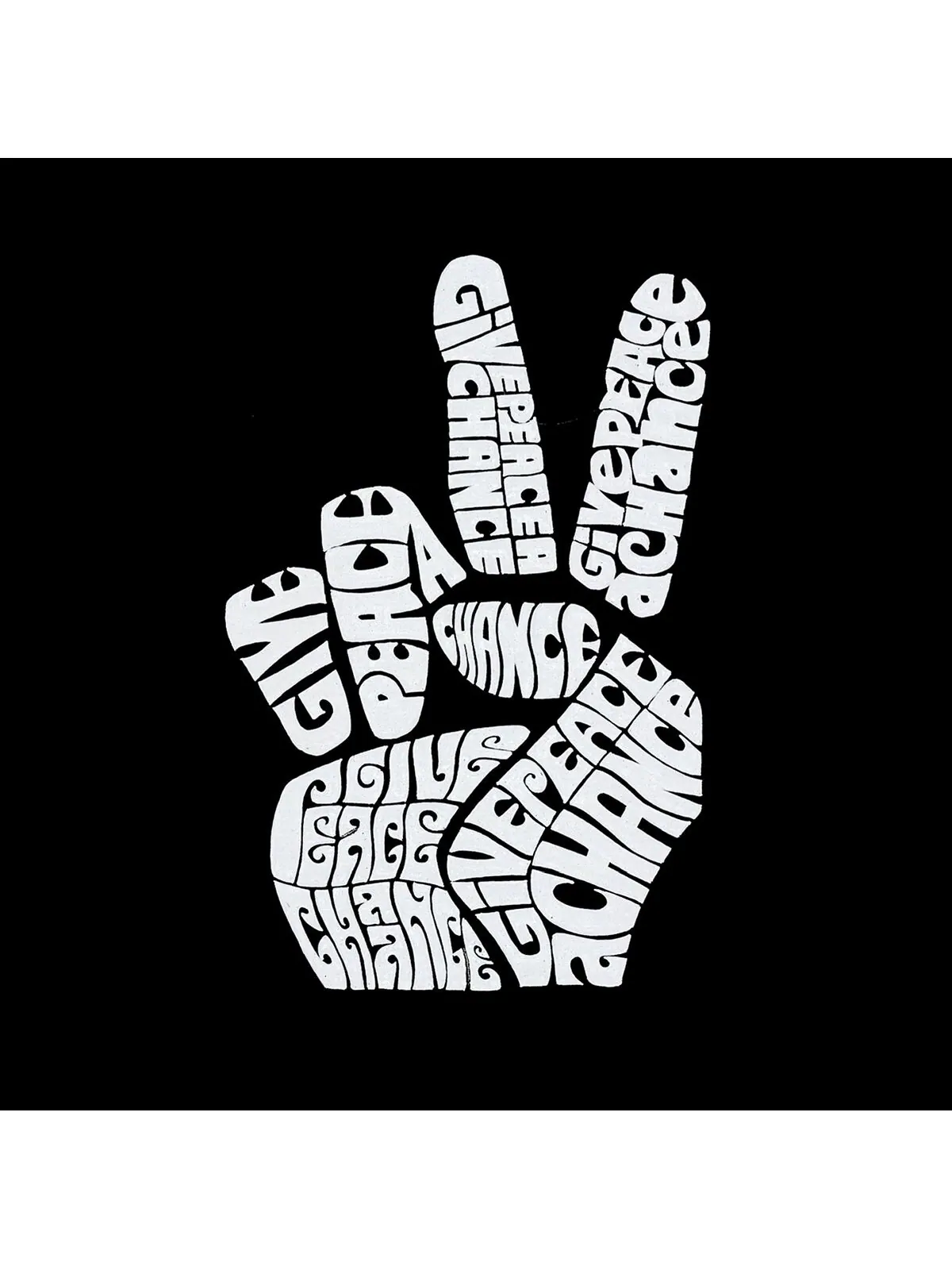 Мужская футболка word art - peace fingers LA Pop Art — изображение 2 из 3, черный