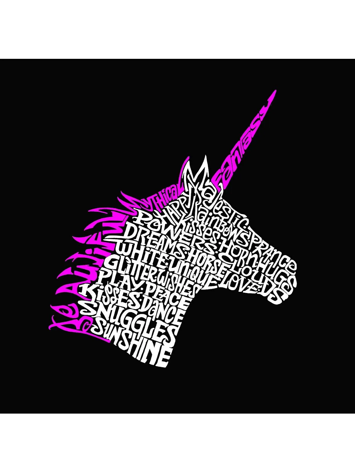 Мужская футболка word art - единорог LA Pop Art — изображение 2 из 2, серый
