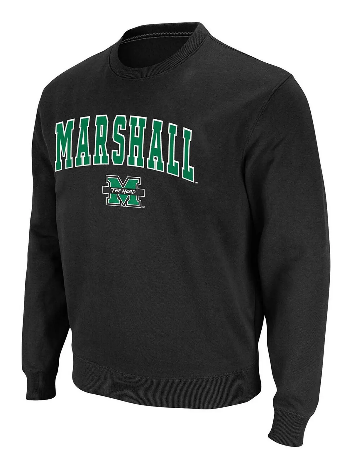 Мужской черный пуловер marshall thundering herd arch logo tackle twill pullover sweatshirt Colosseum — изображение 3 из 3