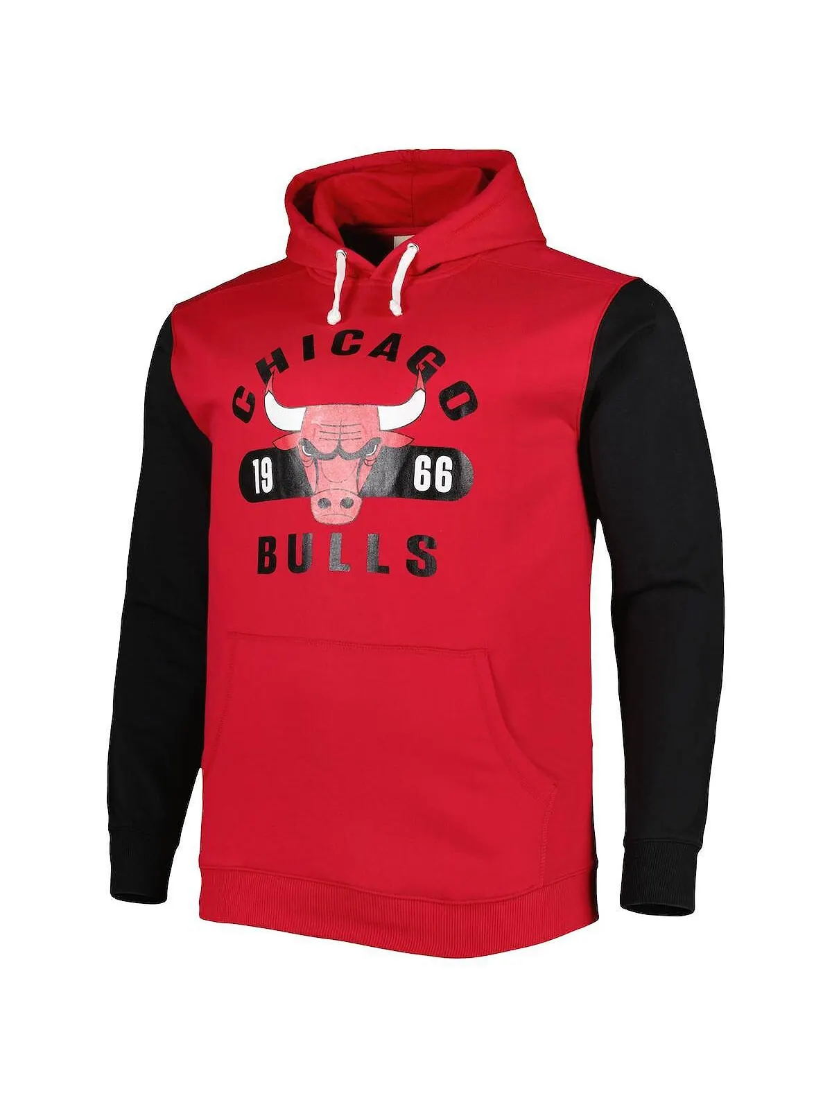 Мужская красно-черная фирменная толстовка с капюшоном Chicago Bulls Big and Tall Bold Attack — изображение 3 из 3