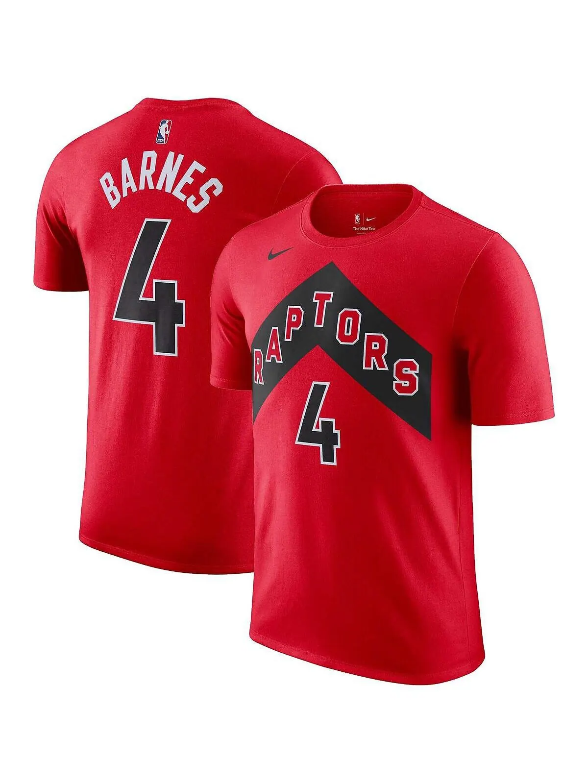Мужская красная футболка Scottie Barnes Toronto Raptors Icon 2022/23 с именем и номером Performance — изображение 1 из 3