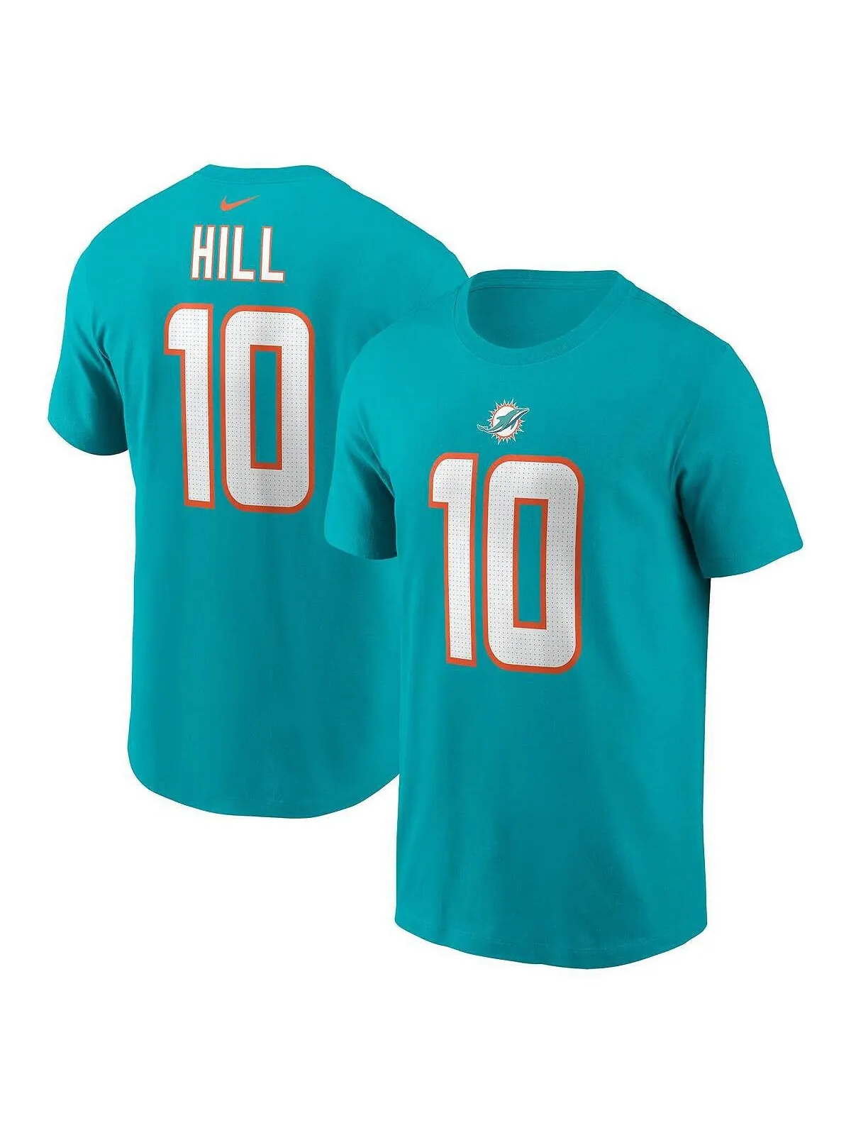 Мужская футболка Tyreek Hill Aqua Miami Dolphins с именем и номером игрока Nike — изображение 1 из 3, голубой