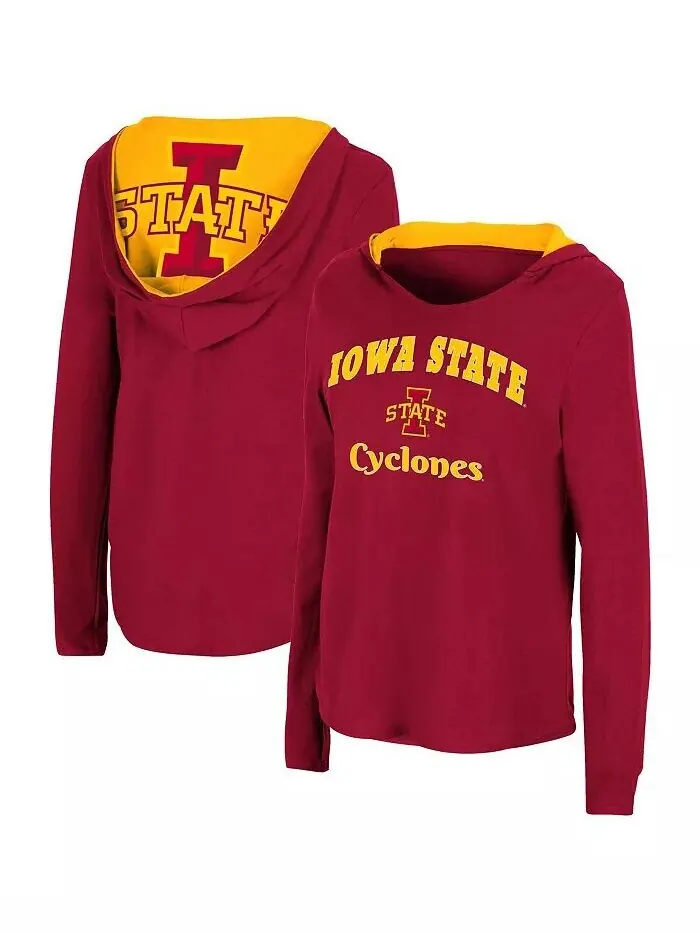 Женская худи Cardinal Iowa State Cyclones Catalina, футболка с длинными рукавами Colosseum — изображение 1 из 2