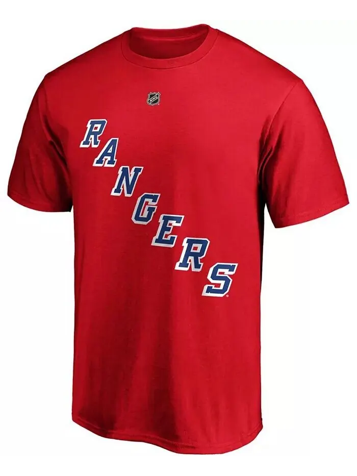 Мужская красная футболка Alexis Lafrenivre New York Rangers с аутентичным именем и номером Stack — изображение 2 из 3