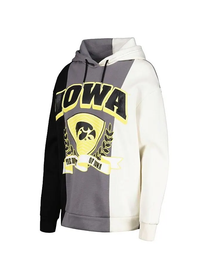 Женский черный пуловер с капюшоном с цветными блоками Iowa Hawkeyes Hall of Fame Gameday Couture — изображение 2 из 3