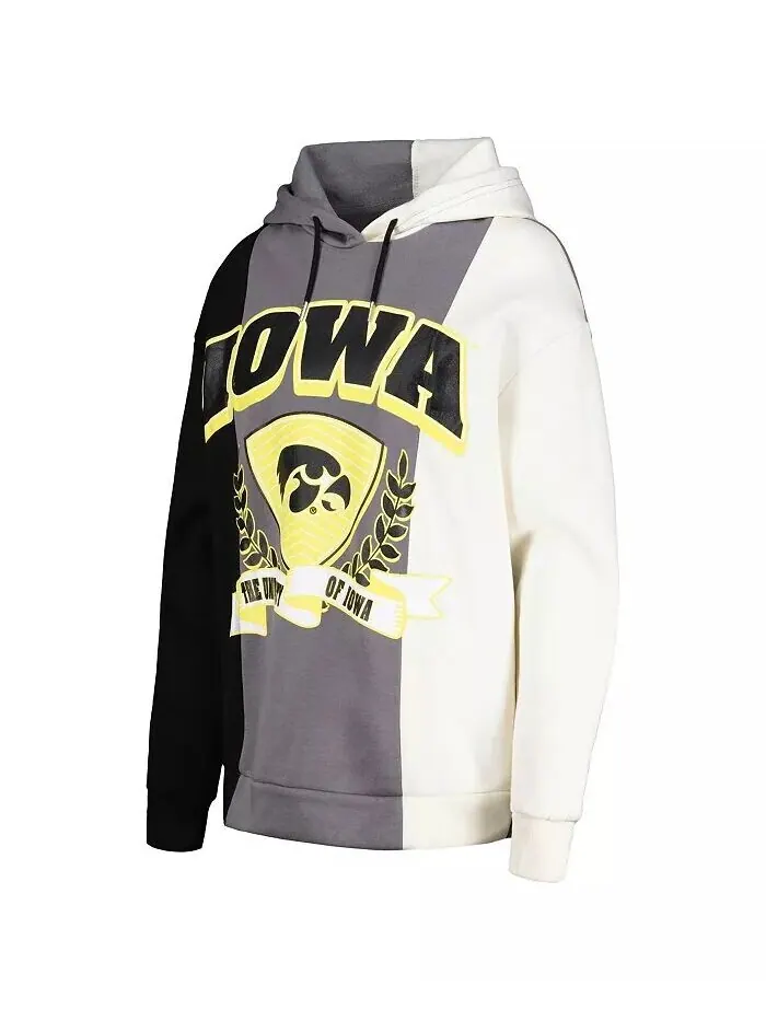 Женский черный пуловер с капюшоном с цветными блоками Iowa Hawkeyes Hall of Fame Gameday Couture — изображение 2 из 3