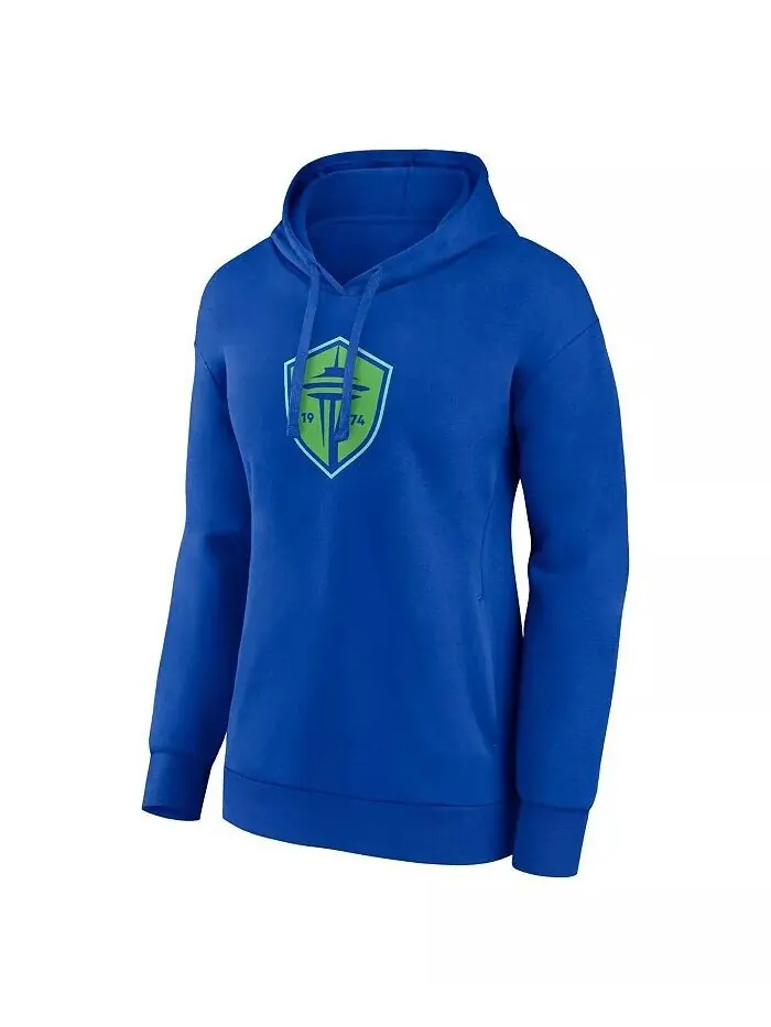 Женский синий пуловер с капюшоном с логотипом Seattle Sounders FC Primary Fanatics — изображение 3 из 3