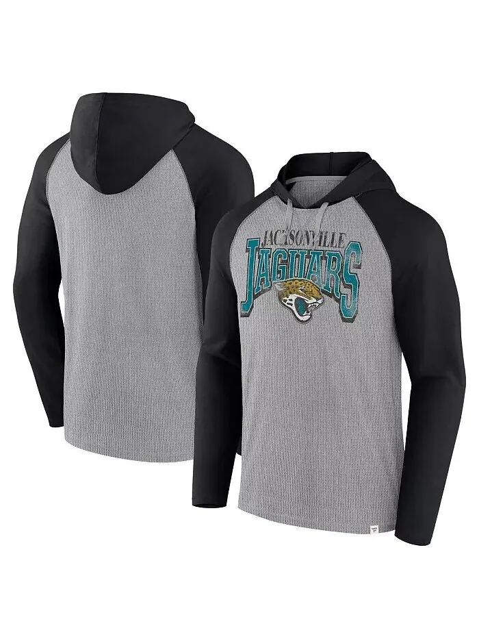Мужская серая футболка-толстовка с капюшоном Jacksonville Jaguars Under Center с длинным рукавом — изображение 1 из 3