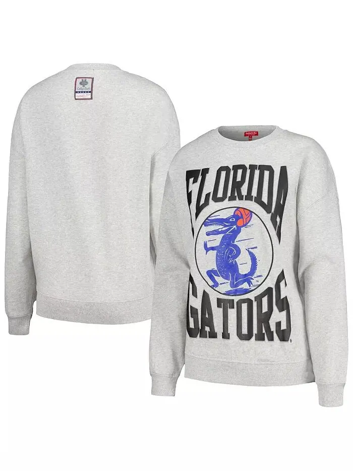 Женская легкая толстовка-пуловер цвета «серый» с логотипом Florida Gators Mitchell & Ness — изображение 1 из 4