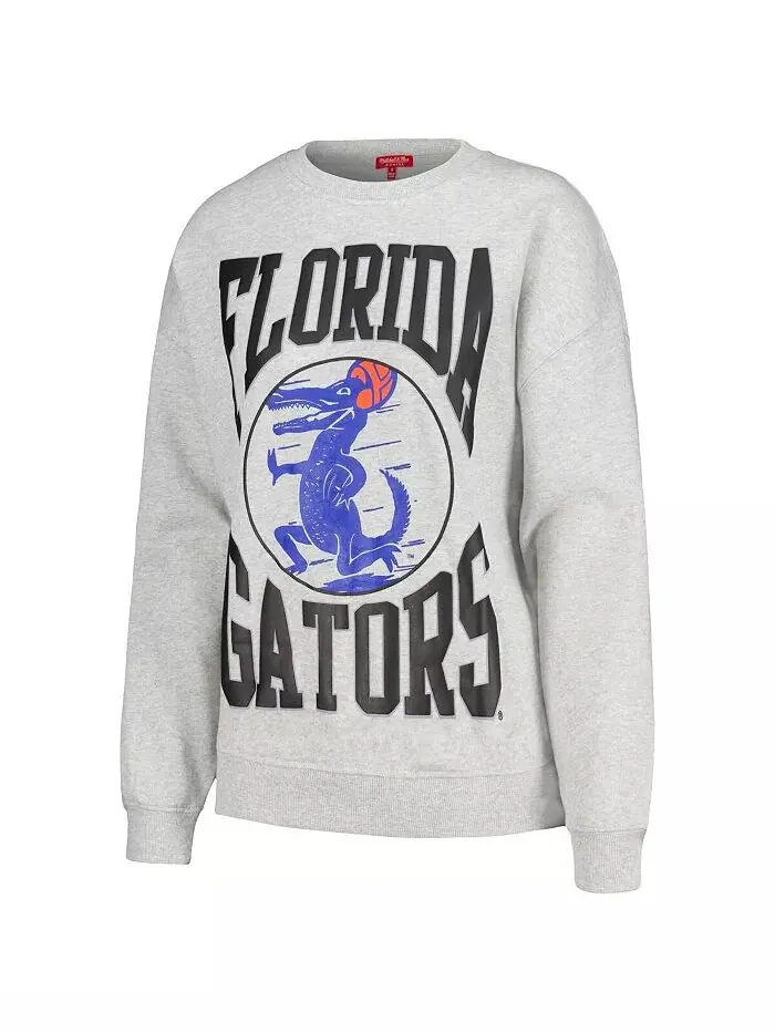 Женская легкая толстовка-пуловер цвета «серый» с логотипом Florida Gators Mitchell & Ness — изображение 4 из 4