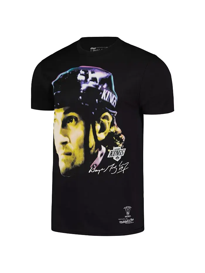 Мужская футболка Wayne Gretzky Big Face черная Los Angeles Kings Mitchell & Ness — изображение 3 из 3