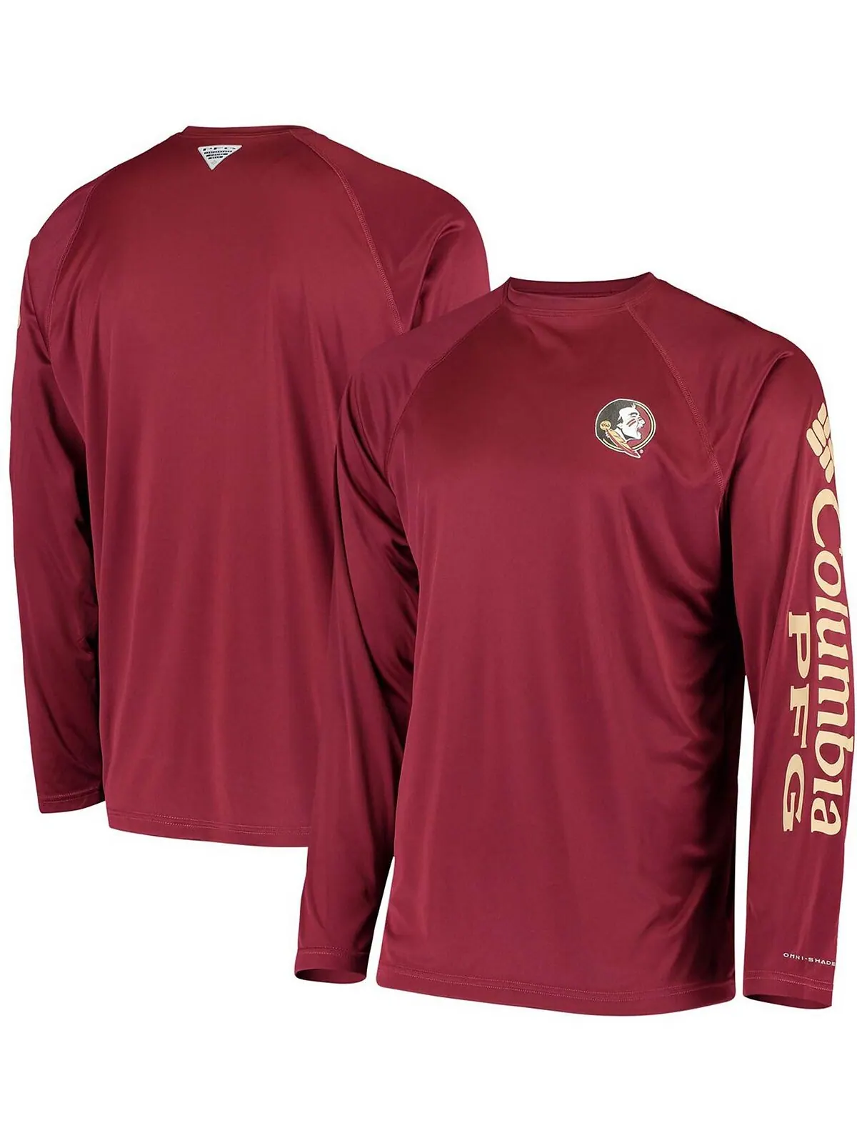 Мужская футболка PFG Garnet Florida State Seminoles Terminal Tackle Omni-Shade с длинным рукавом — изображение 1 из 3, гранат
