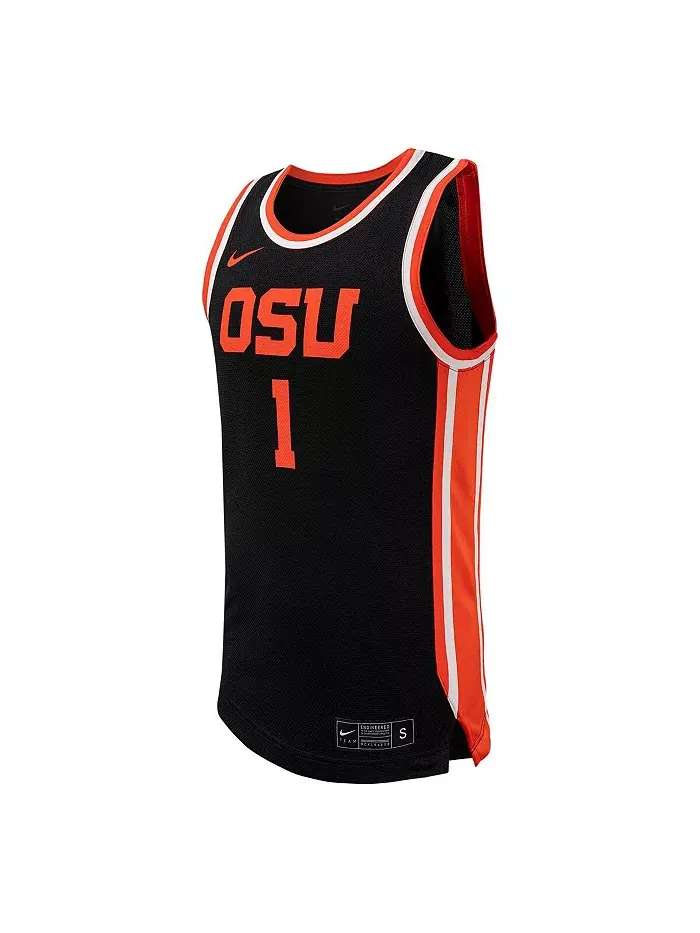 Мужская баскетбольная реплика джерси Oregon State Beavers #1 черная Nike — изображение 2 из 3