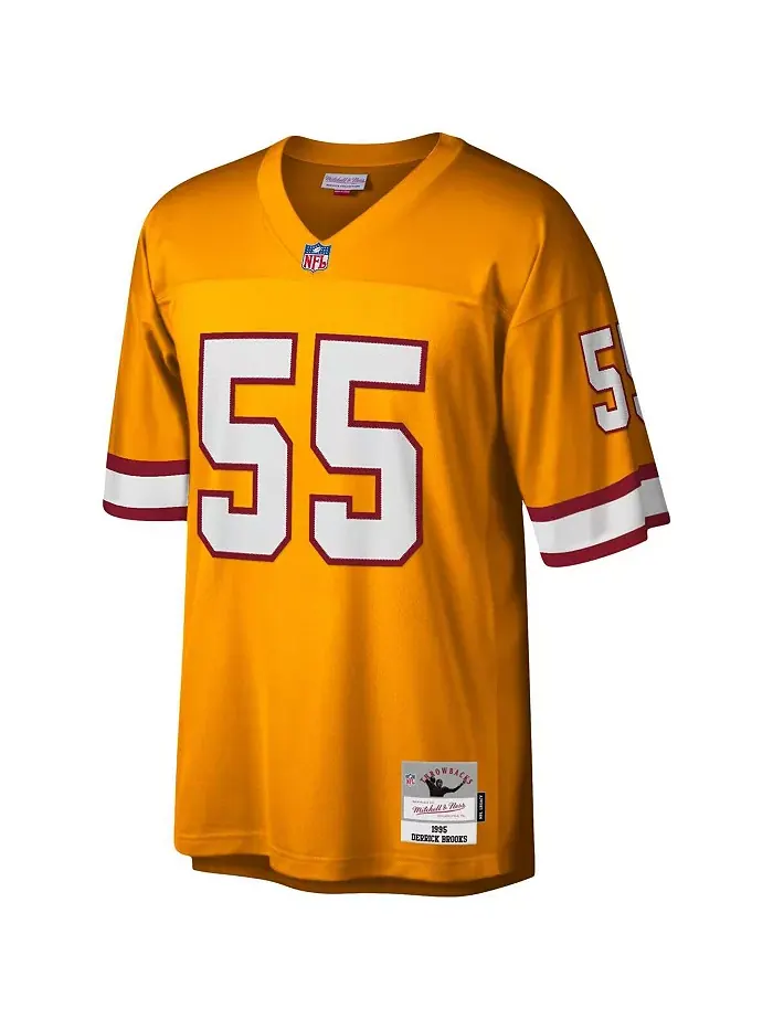 Мужская реплика джерси Derrick Brooks Tampa Bay Buccaneers Legacy в оранжевом цвете Mitchell & Ness — изображение 2 из 3