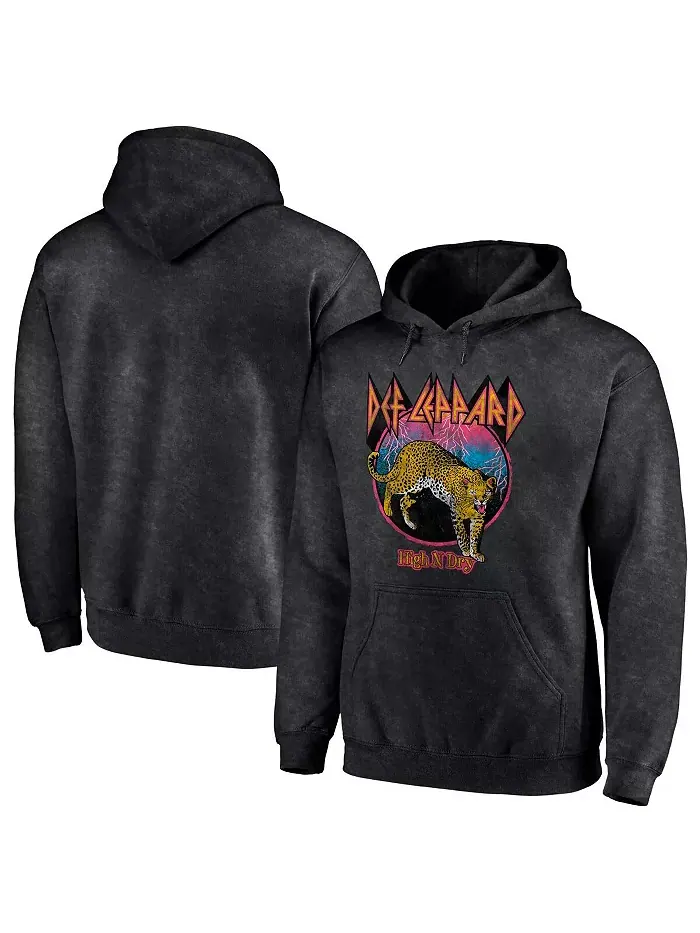 Мужская черная толстовка Def Leppard High N' Dry с эффектом поношенности Philcos
