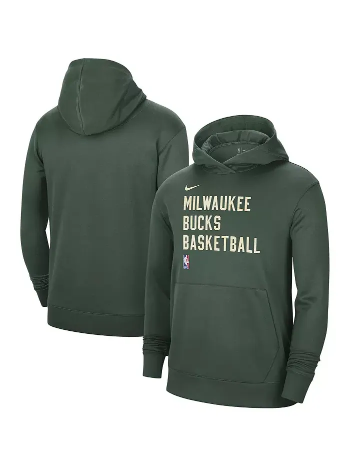 Мужская и женская худи для тренировок Milwaukee Bucks 2023/24 Performance Spotlight On-Court цвета — изображение 1 из 3