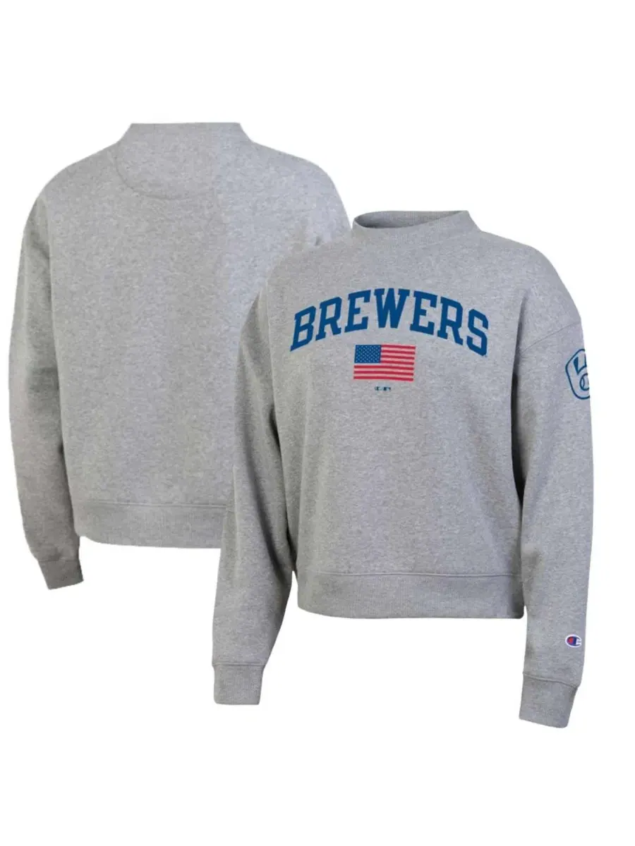 Свитшот с принтом Americana Triumph Fleece Tri-Blend Champion — изображение 1 из 3, серый