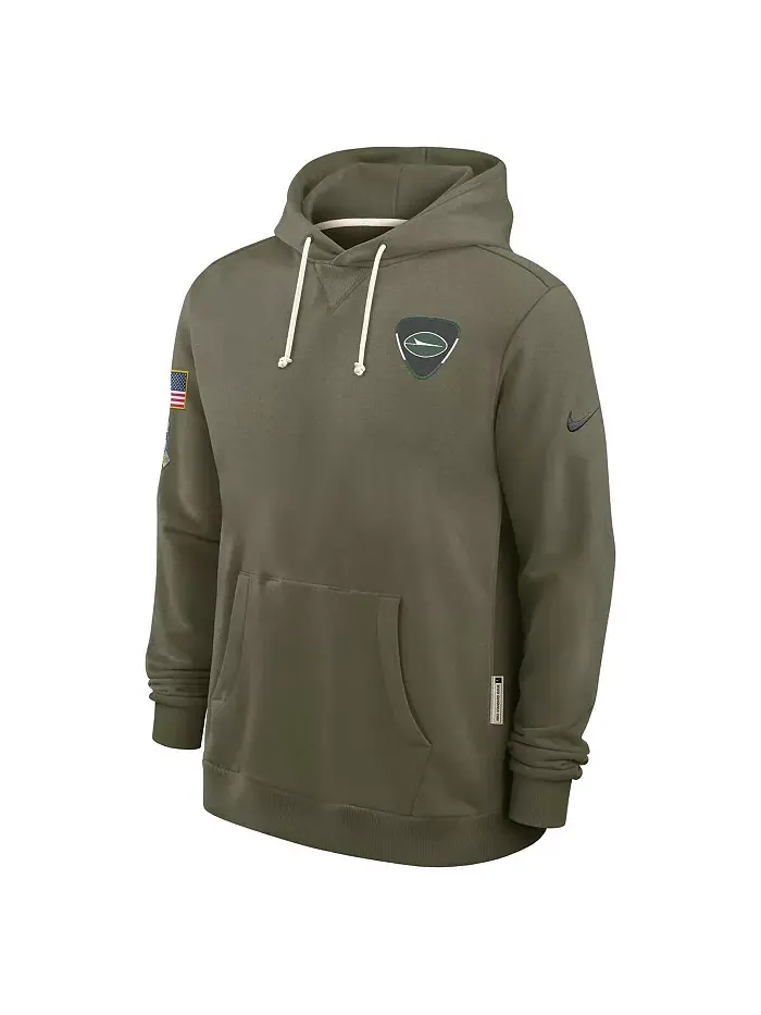 Мужская оливковая толстовка New York Jets 2025 Salute to Service Sideline Standard Issue Dri-FIT — изображение 2 из 3